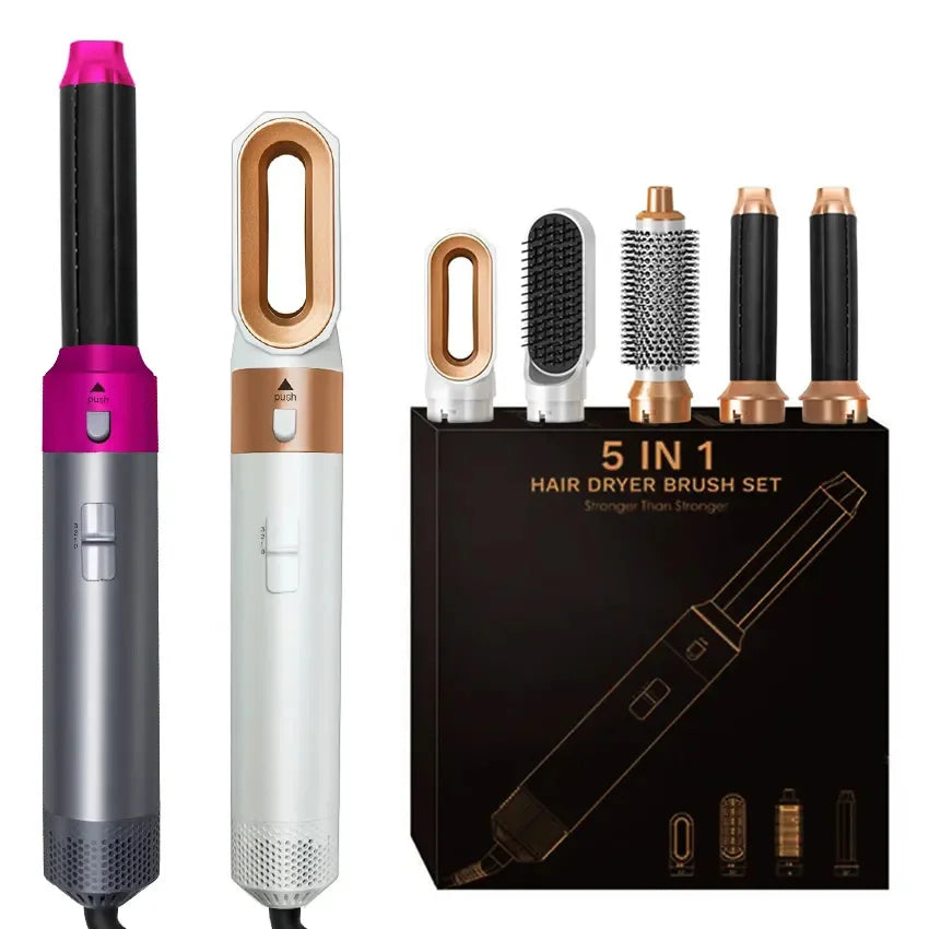 Hair Dryer 5-In-1 Electric Hair Comb Negative Ion Straight Curler